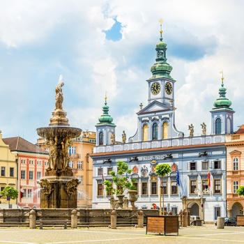 Den centrale pladds i Ceske Budejovice - Tjekkiet